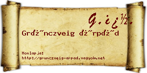 Grünczveig Árpád névjegykártya